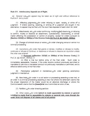 Fillable Online Interlocutory Appeals as of Right Fax Email Print ...