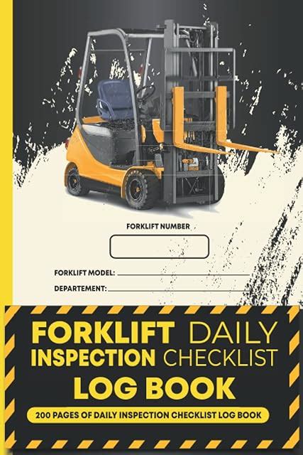Forklift Daily Inspection Checklist Log Book 200 Pages Of Forklift ...