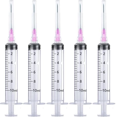 25 Pack 10ml Plastic Syringes with 18Ga, for Scientific Labs ...