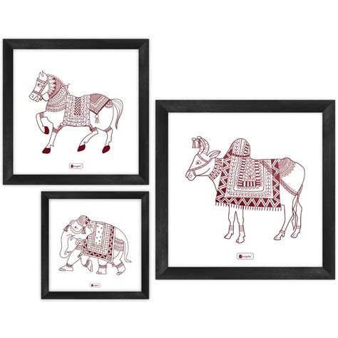 Indigifts Wall Decor for Living Room Animal Ethnic Design Digital Print ...