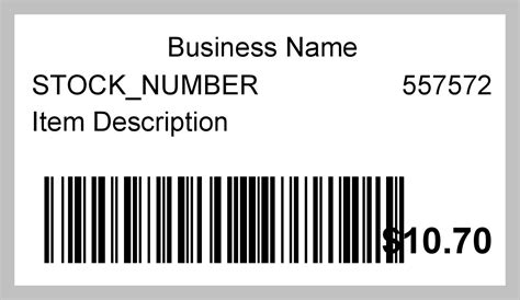 Image result for Barcode Label Example