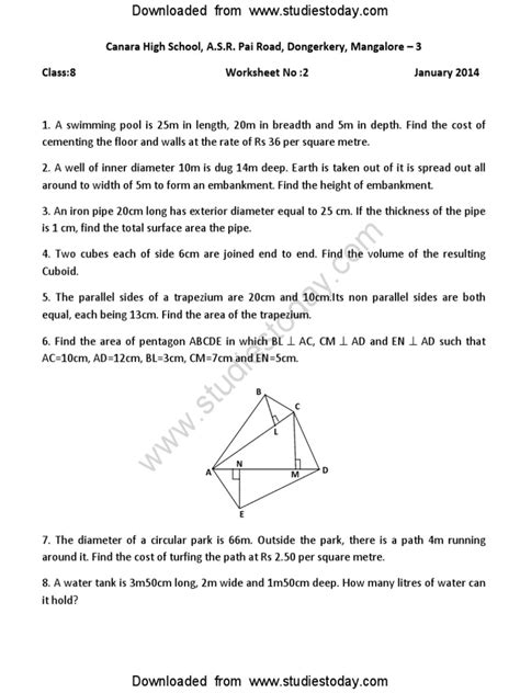 Image result for CBSE Grade 8 Math Worksheets