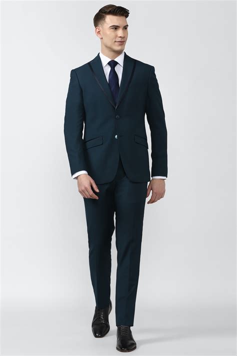 Buy Men Green Solid Slim Fit Wedding Two Piece Suit Online - 744868 ...