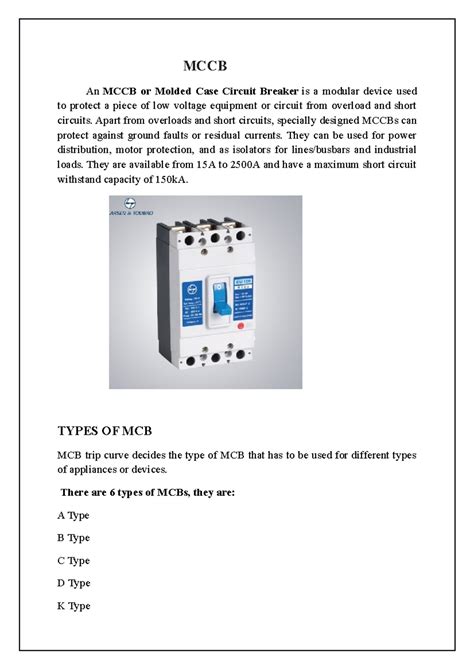 MCCB - Yhvc - MCCB An MCCB or Molded Case Circuit Breaker is a modular ...