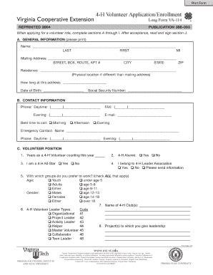 Fillable Online offices ext vt Long Form - Virginia Tech Fax Email ...