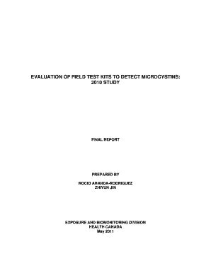 Fillable Online EVALUATION OF FIELD TEST KITS TO DETECT MICROCYSTINS ...