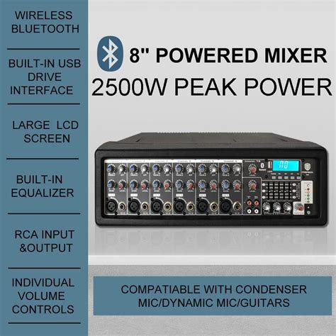 PRORECK MX15 15inch 2500W Bluetooth Powered PA India | Ubuy