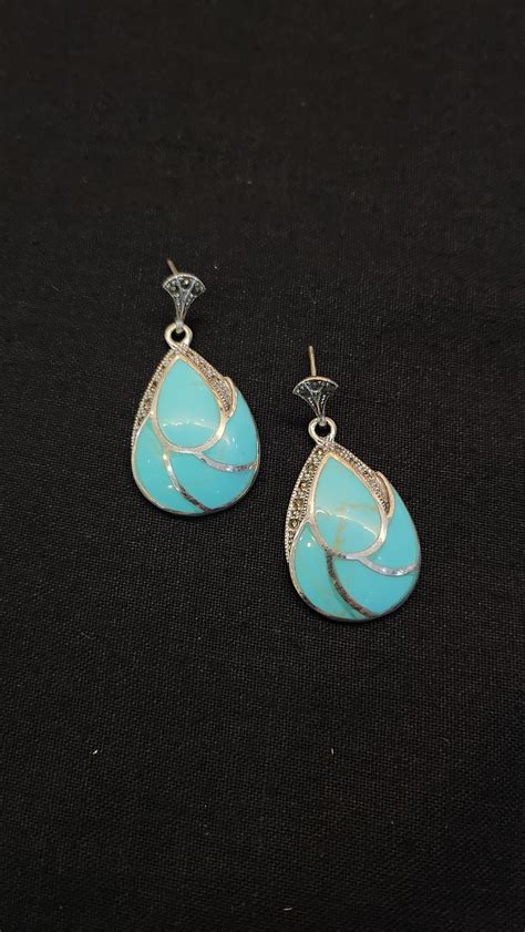 Silver Turquoise Earrings – Cbigsapparels