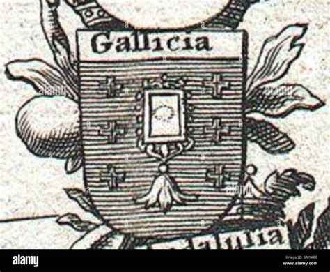 The 'Escudo da Galiza' (Coat of Arms of Galicia) from Johann Baptiste Homann’s 'Regnorum ...