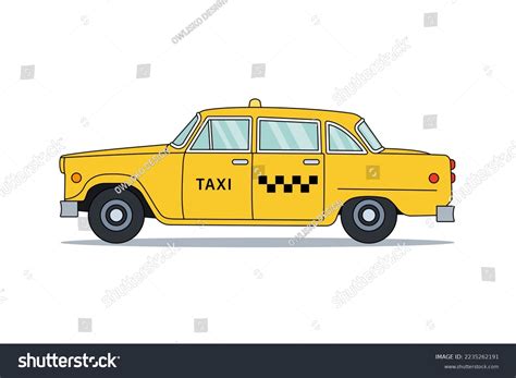 Cab Clip Art Vector Illustration Of Vintage Yellow New York Taxi.