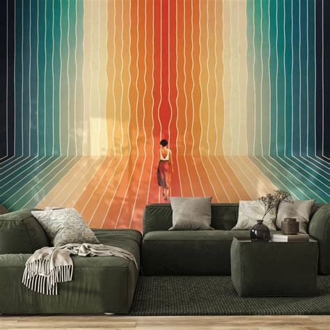 Wall Mural Woman in front of the rainbow backdrop - Taudalpoi | wall ...