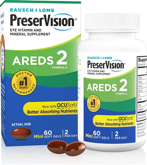 PreserVision AREDS 2 Eye Vitamin & Mineral Supplement - Contains Lutein, Vitamin C, Zeaxanthin ...