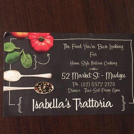ISABELLA'S TRATTORIA, Mudgee - Restaurant Reviews, Phone Number ...