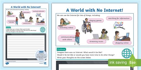 A World with No Internet! Activity Sheet - Twinkl - KS2