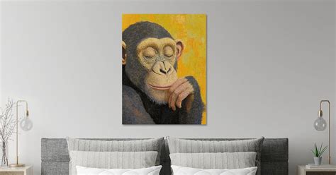 Monkey Yellow | Monkey in Gold Background by Modern Collection on ...