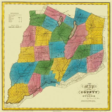 Historic County Map - Otsego County New York - Burr 1829 - 23 x 23 - V ...