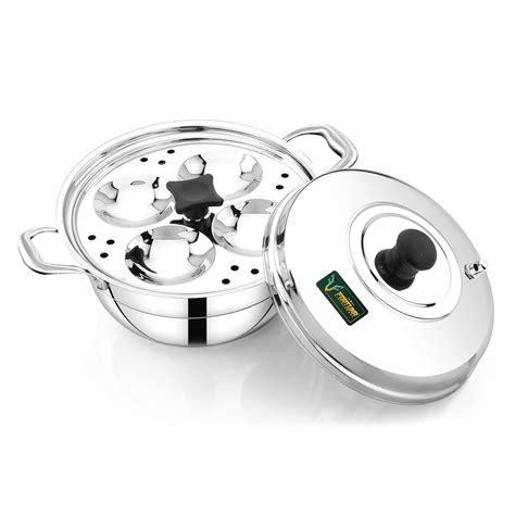Fortuna Stainless Steel Multi Purpose Kadai with Steel Lid, Idli Maker ...