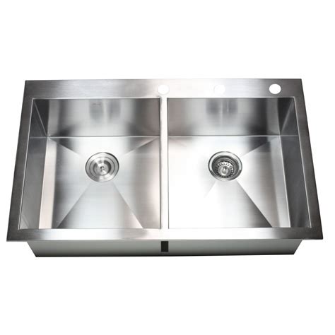 36 Inch Top-Mount / Drop-In Stainless Steel Double Bowl Kitchen Sink