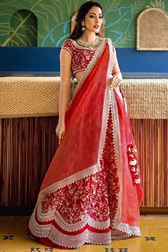 Buy TRENDMALLS Women's Satin Embroidery Work Lehenga Choli With Dupatta ...