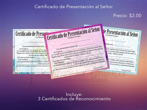 Buy Certificado De Presentacion Al Señor Online in India - Etsy