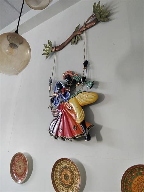 Mauli Handicraft Handmade Iron Decorative Radheshyam Swing (Jhula) - 2 ...