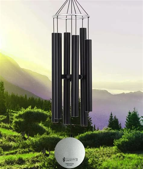 PARADIGM PICTURES Black ring 30.5-Inch Big Wind Chimes for Home ...