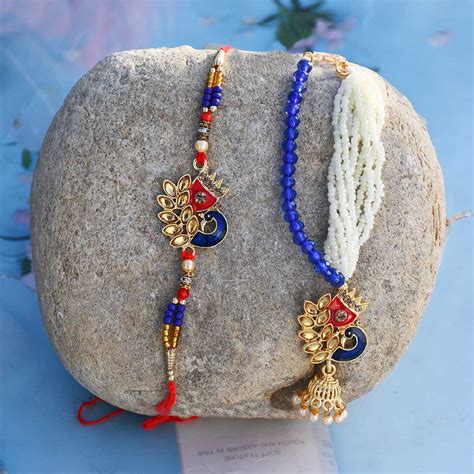 Send Online Bhai Bhabhi Rakhi Pair | Chocolate | Metal Showpiece