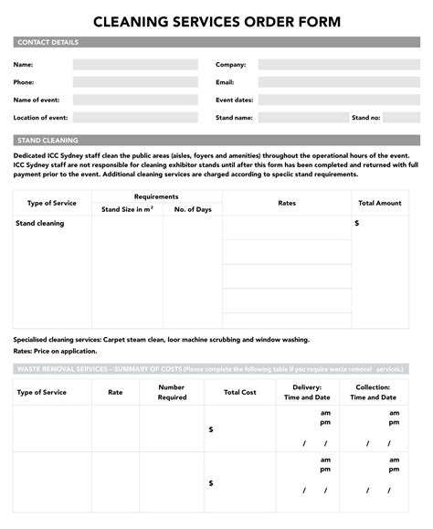 Image result for Free Cleanning Forms Templets