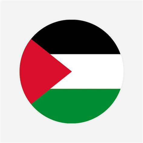 Le drapeau rond de la Palestine | Vecteur Premium
