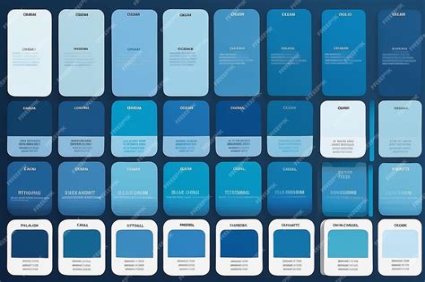 Premium Photo | Ocean Blue Color Palette Blue Color Code Guide Palette ...
