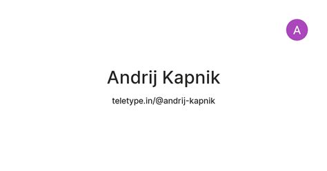 Andrij Kapnik — Teletype