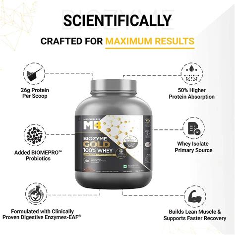 MuscleBlaze Biozyme Gold 100% Whey Double Rich Chocolate • 1 kg ...