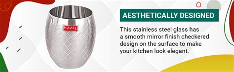 Buy HAZEL Matt Finish Designer Stainless Steel Drinking Glasses 260 ml ...