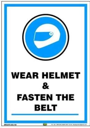 Mr. SAFE Wear Helmet and Fasten the Belt In In Eco Vinyl Sticker - Self ...