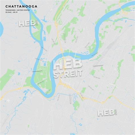 Chattanooga Tennessee City Map