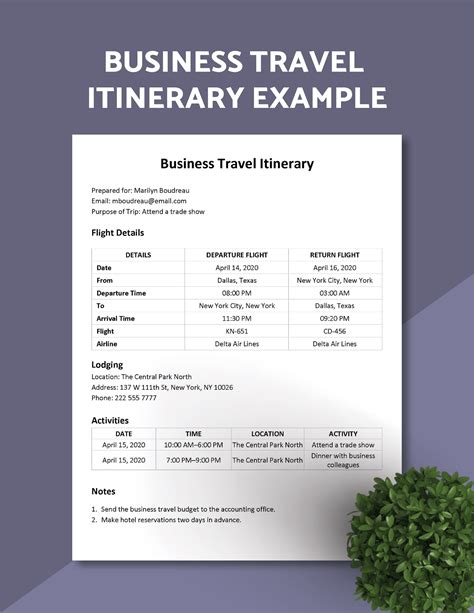Travel Itinerary Template Examples - Infoupdate.org