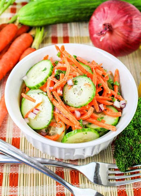 Easy carrot and cucumber salad with dressing recipe, perfect summer ...