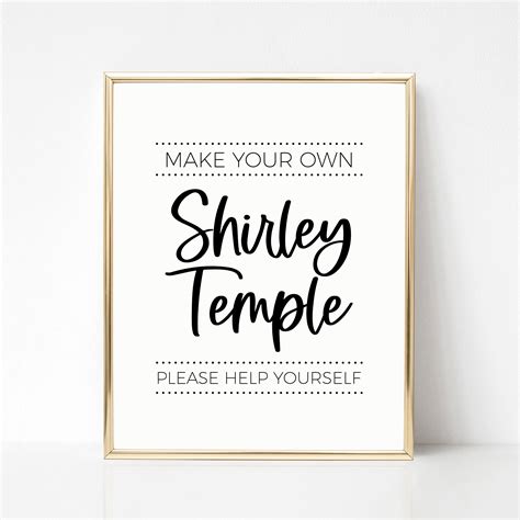 Shirley Temple Bar Sign for Graduation Party, Kids Birthday, Make Your ...