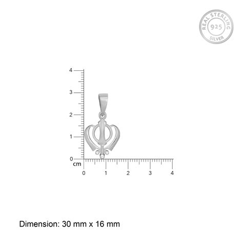 Buy Sterling Silver Sikh Khanda Pendant with Box Chain Online in India ...