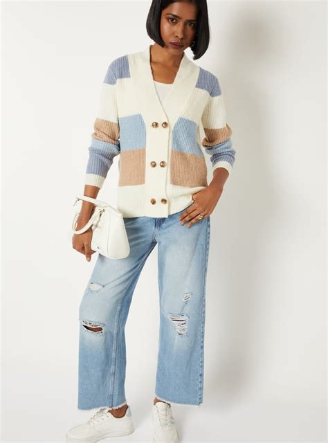 Buy Women Knit Colourblock Cardigan Online at just Rs. 1599.0 ...