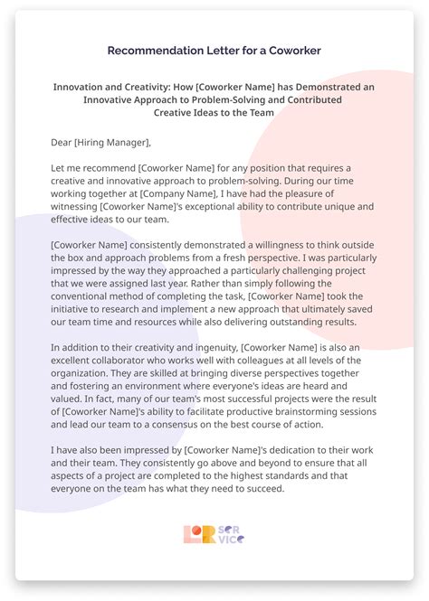 Prepare Letter of Recommendation for Coworker With Top Gurus