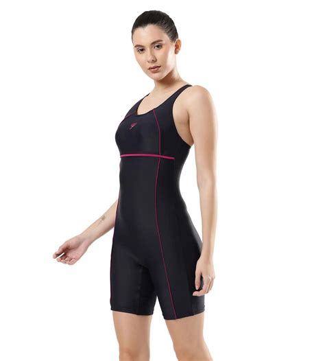 Buy Speedo Adult Female Classic Racerback Legsuit True Navy-Berry ...