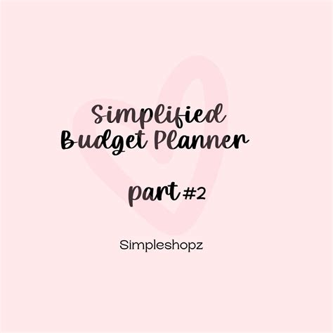 2-9 Simplified Budget Planner - Etsy