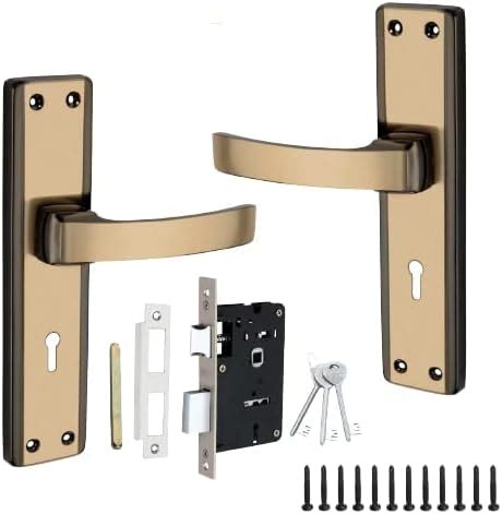 DOOR EYE Mortice Door Handle Set with Lock 3 Keys Lock, Bathroom ...
