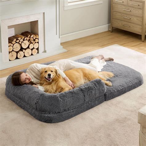 Bedsure Foldable Human Dog Bed for People Adults, 2 in 1 Calming Human ...