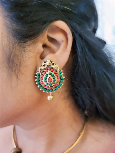 Buy Red Green Raindrop Terracotta Jewellery Online – Diva Creations ...