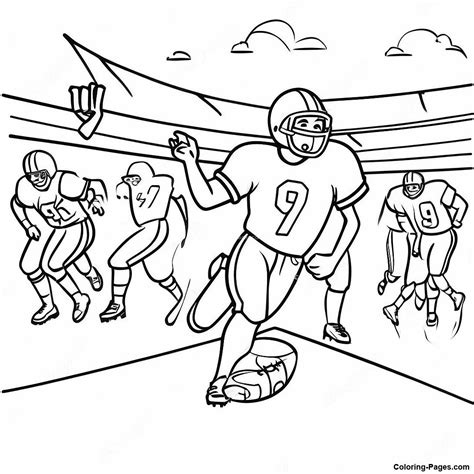 Exciting Football Game Scene Coloring Page | Coloring-Pages.com