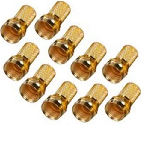 Amertac VA1010RG6TW Coaxial Twist F Connectors, Gold, 10 Pk - Walmart.com