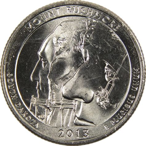 2013 P Mount Rushmore National Park Quarter BU Uncirculated Clad 25c at ...