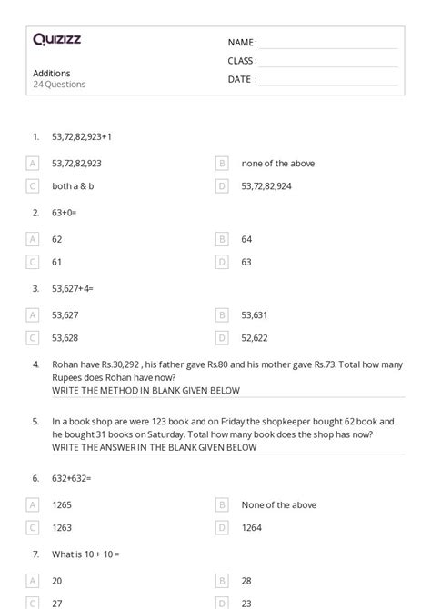 Addition and Subtraction Patterns 4th Grade 的图像结果